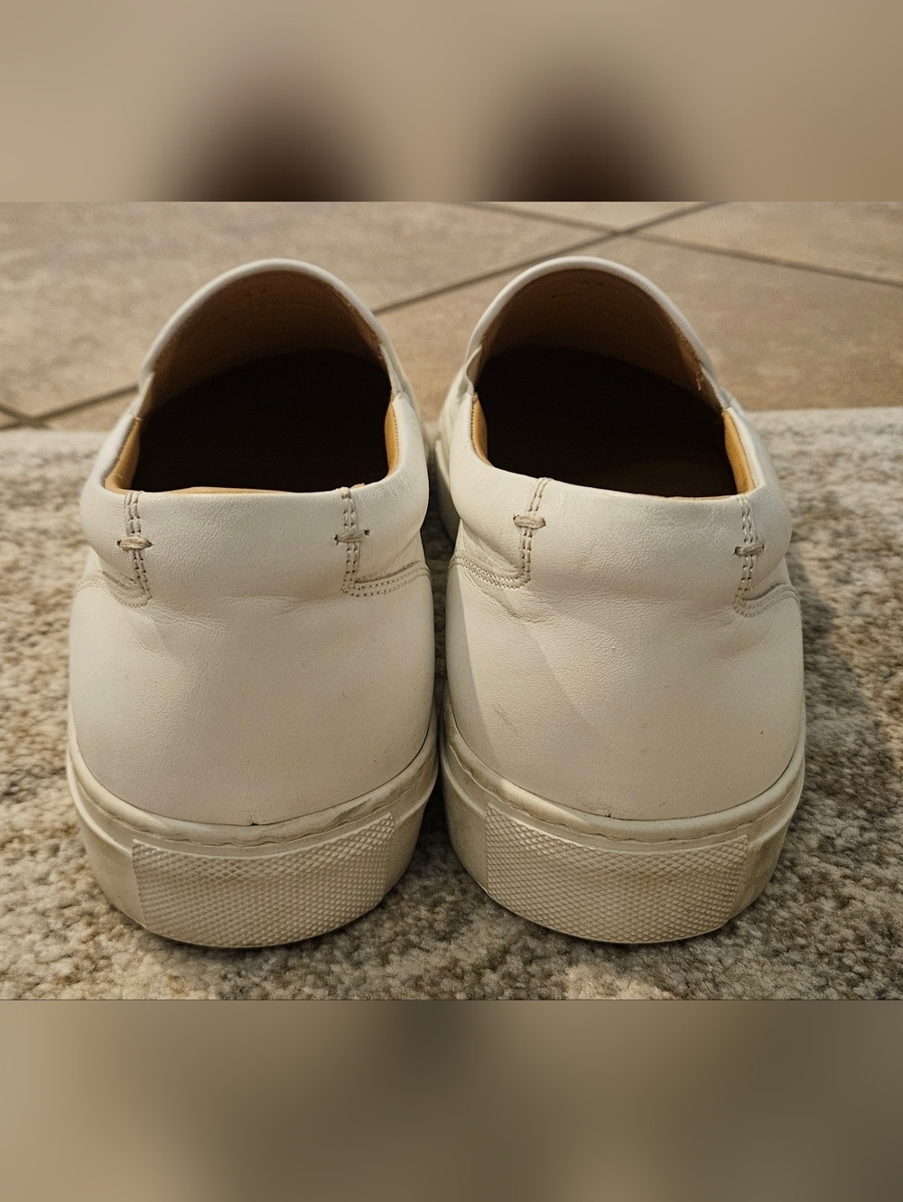 Greats White Leather Slip On Sneakers Men’s 11 Made In Italy Minimalist - Picture 5 of 6